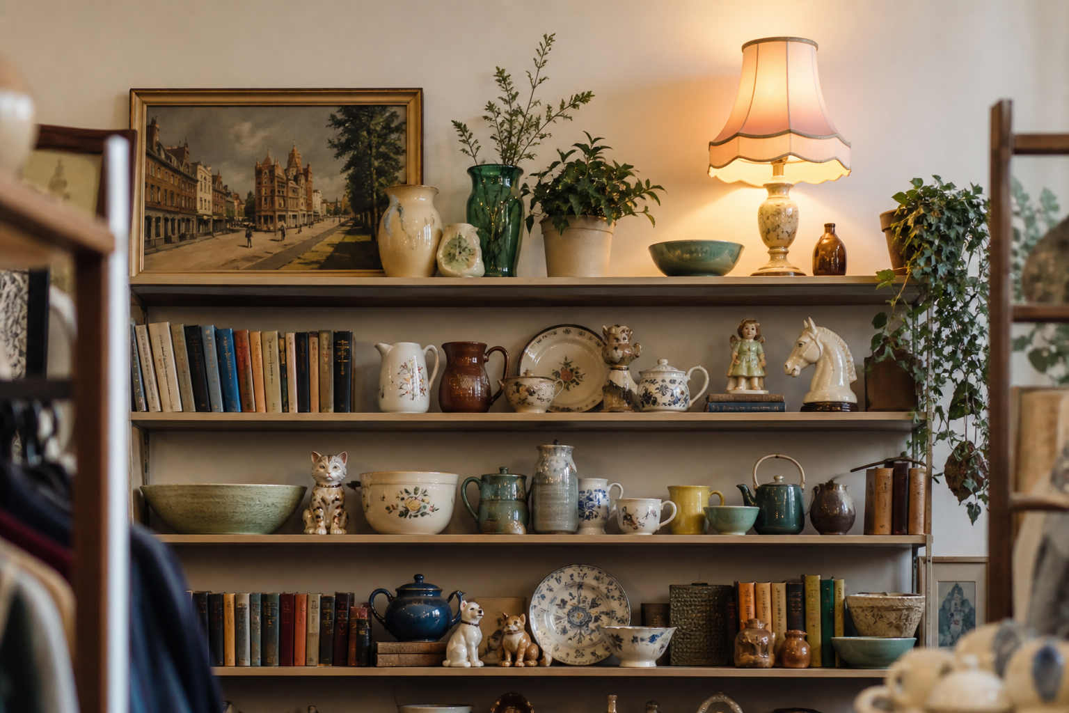 Charity-shop homewares and books
