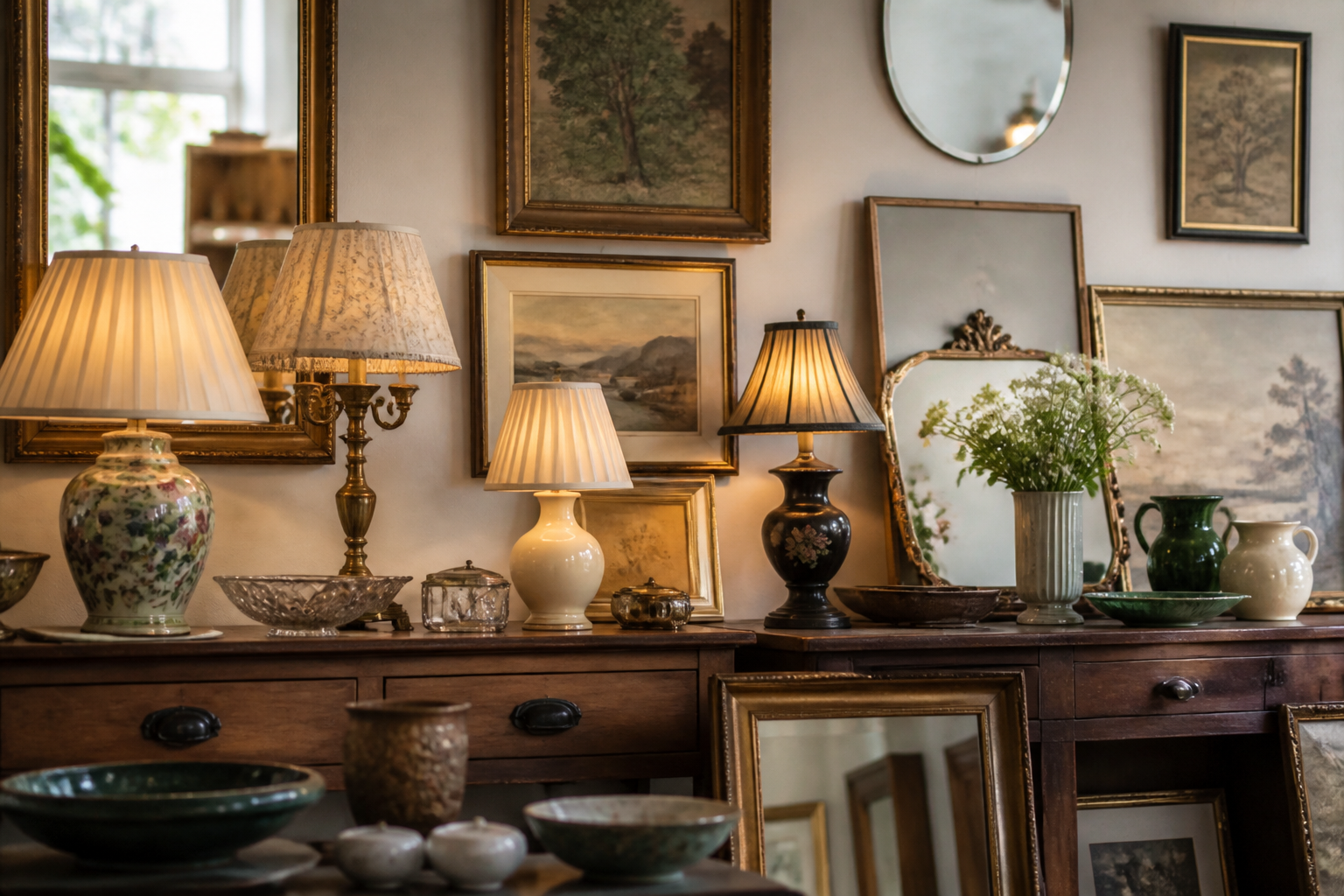 Vintage lamps and decorative homewares