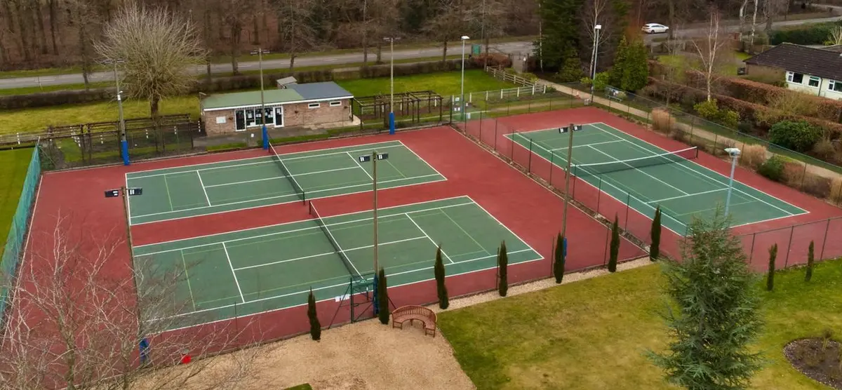 The genuine courts at Woodhall Spa Tennis Club