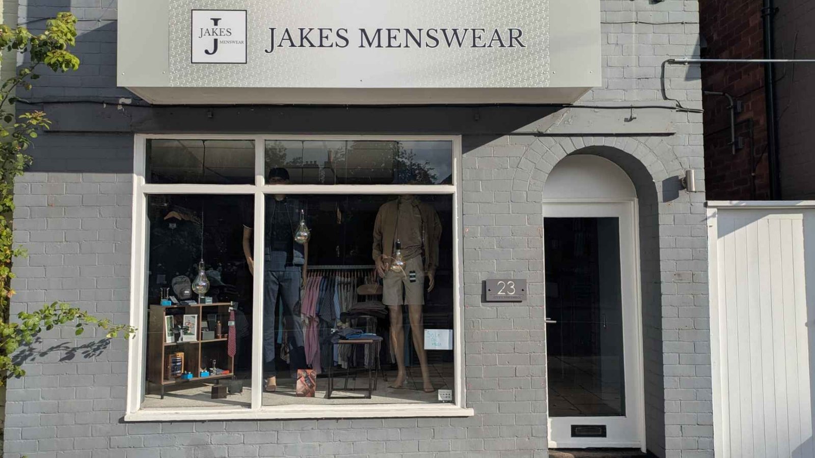 Jakes Menswear shopfront, Woodhall Spa