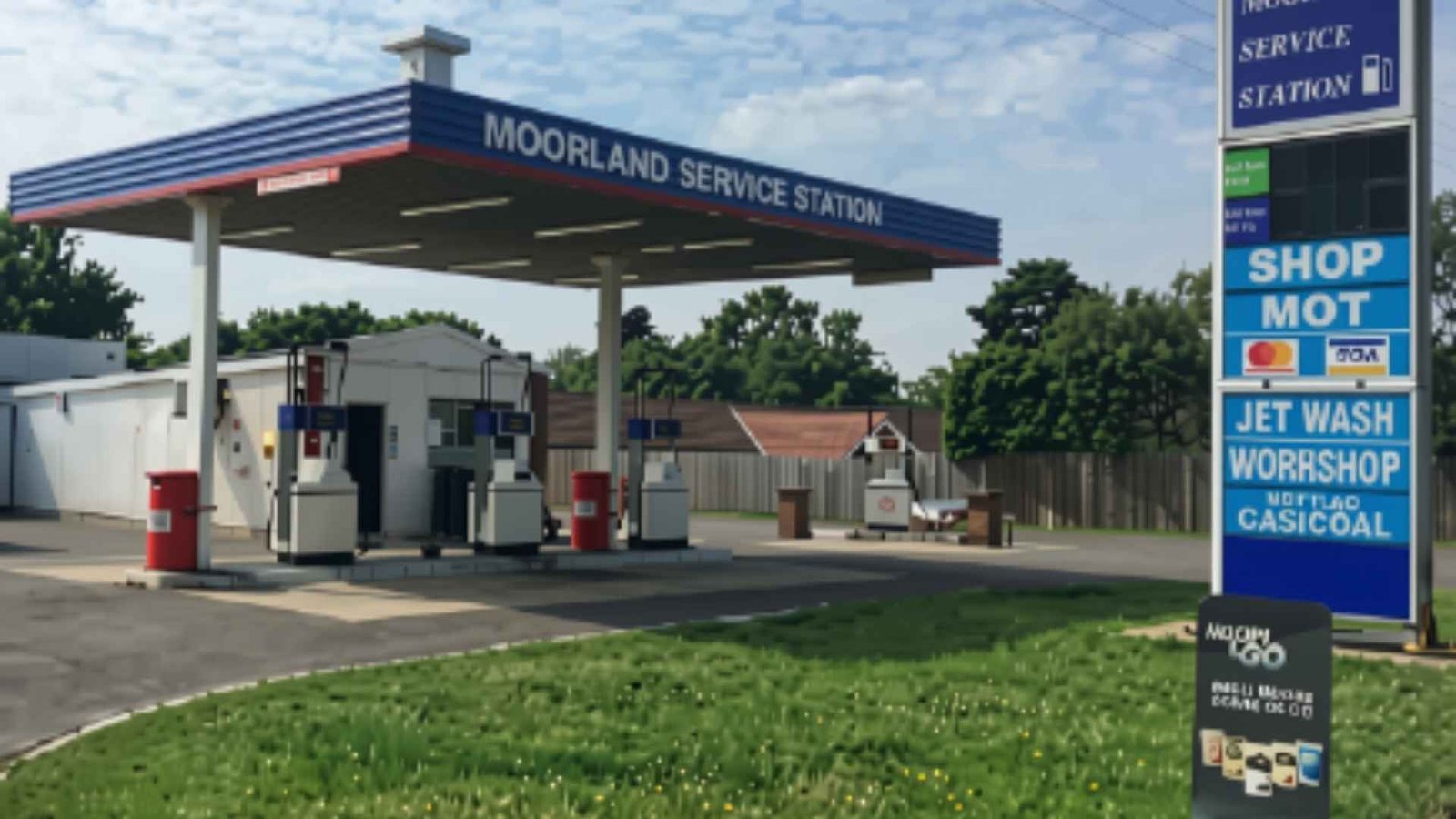 Moorland Service Station forecourt on Horncastle Road, Woodhall Spa