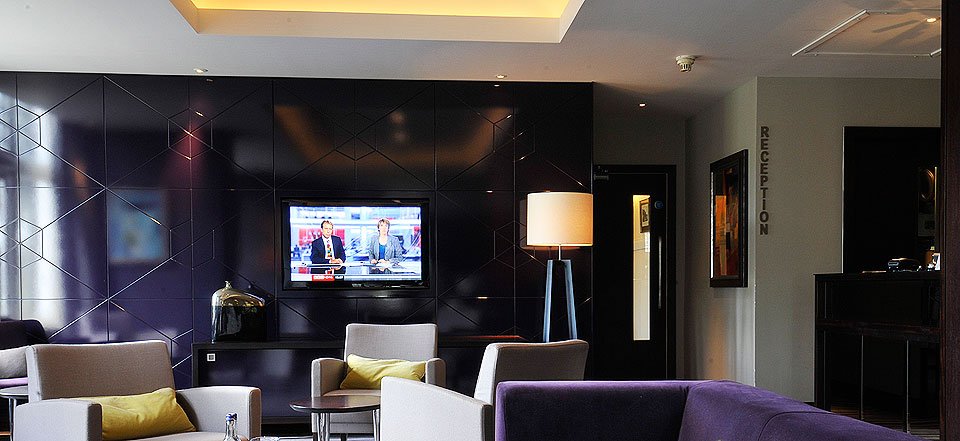 The reception lounge at The Golf Hotel