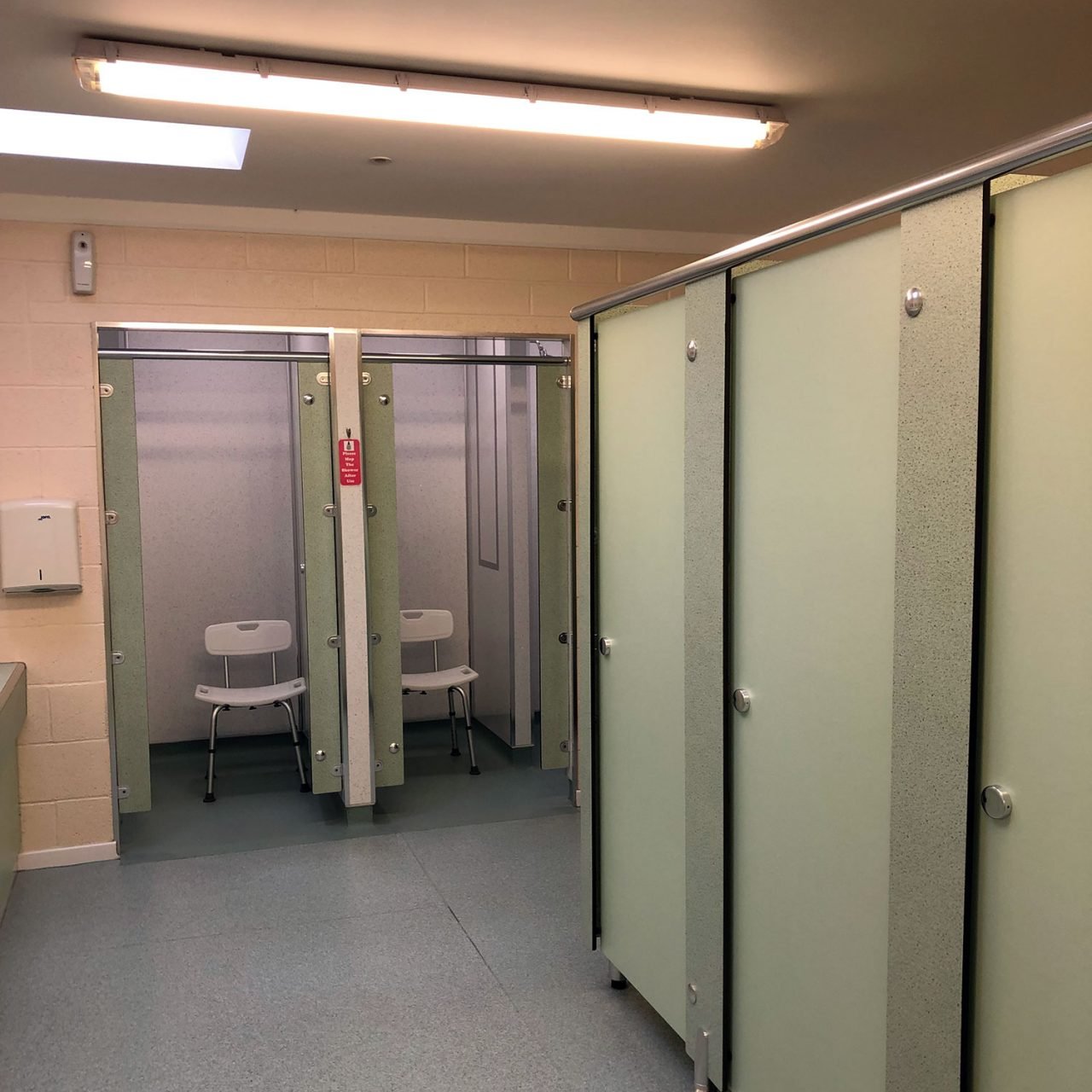 The modern shower and toilet block at Petwood Caravan Park