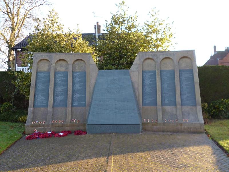 The 617 Squadron Dambusters Memorial in Royal Square Woodhall Spa