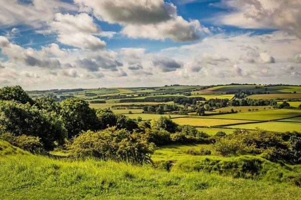 Rolling countryside of the Lincolnshire Wolds