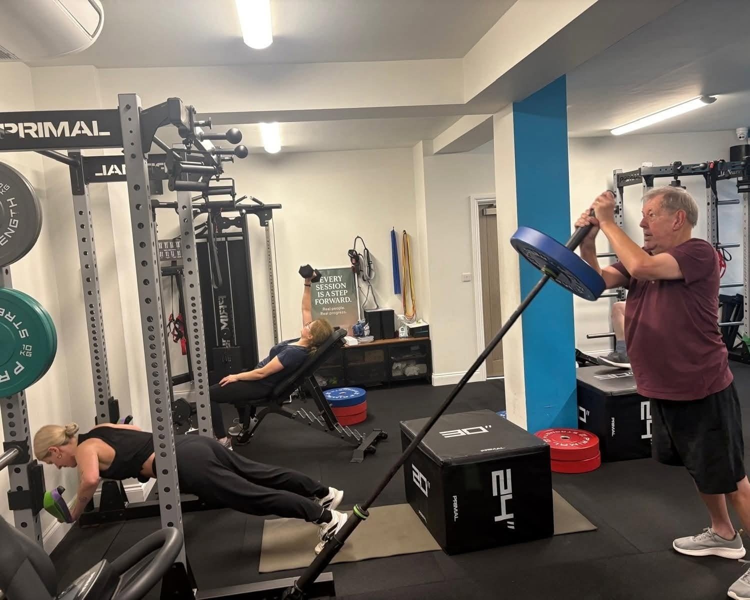 Members training inside the re:new Mind and Body gym
