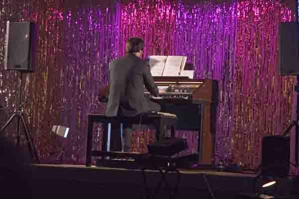 Lewis Scott playing the organ at a Woodhall Spa and District Organ Society concert